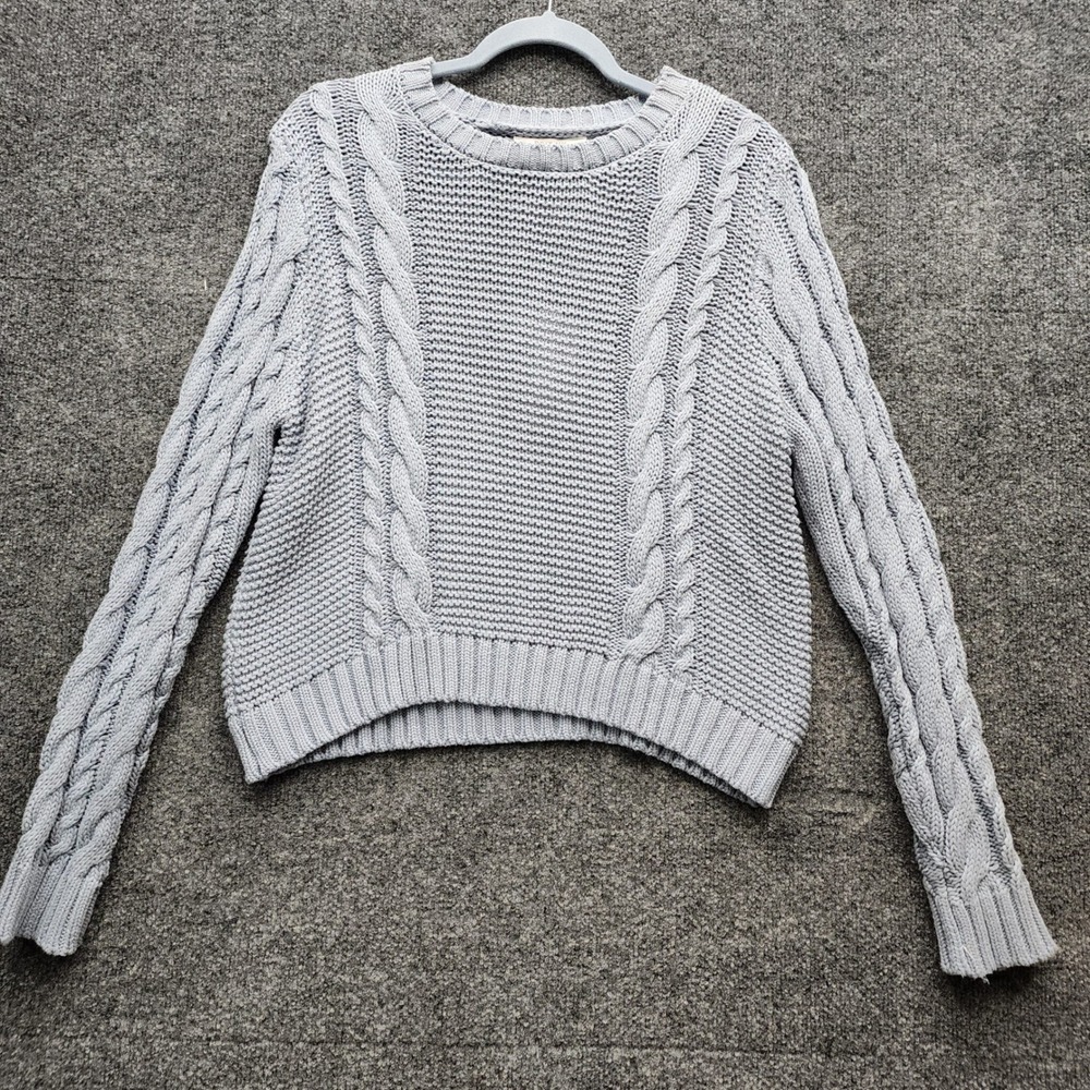 NWT BRIT.NY Women Cable Knit Cotton Sweater Preppy Coastal Nautical Large Top - Picture 10 of 10